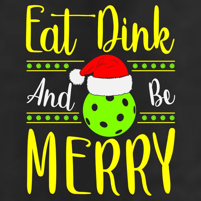 Santa Gift For Pickleball Plyer Eat Dink And Be Merry Garment-Dyed Heavyweight T-Shirt