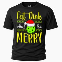 Santa Gift For Pickleball Plyer Eat Dink And Be Merry Cooling Performance Crew T-Shirt