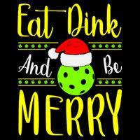 Santa Gift For Pickleball Plyer Eat Dink And Be Merry Cooling Performance Crew T-Shirt