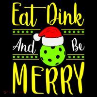 Santa Gift For Pickleball Plyer Eat Dink And Be Merry Visor