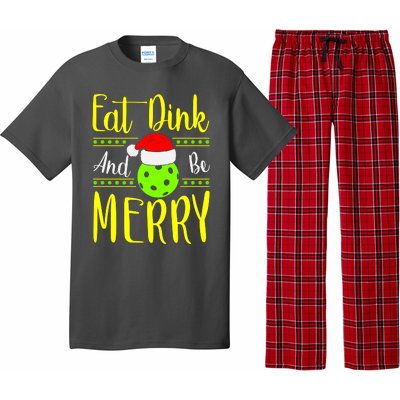 Santa Gift For Pickleball Plyer Eat Dink And Be Merry Pajama Set