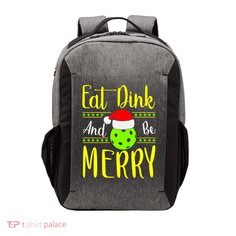 Santa Gift For Pickleball Plyer Eat Dink And Be Merry Vector Backpack
