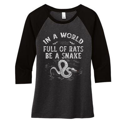 Snake Gifts For Boy Women Python Vintage Women's Tri-Blend 3/4-Sleeve Raglan Shirt