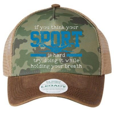 Swimmer Gift Funny Swimming Sports Quote Legacy Tie Dye Trucker Hat