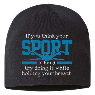 Swimmer Gift Funny Swimming Sports Quote Sustainable Beanie