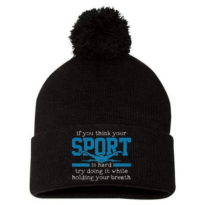 Swimmer Gift Funny Swimming Sports Quote Pom Pom 12in Knit Beanie