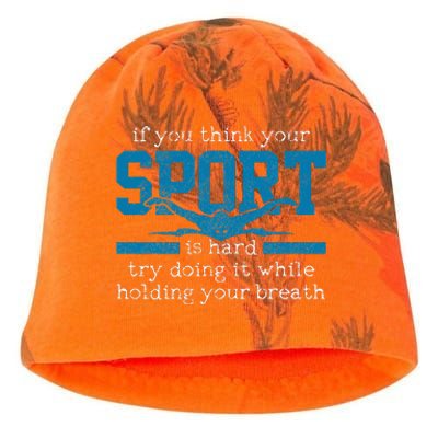 Swimmer Gift Funny Swimming Sports Quote Kati - Camo Knit Beanie