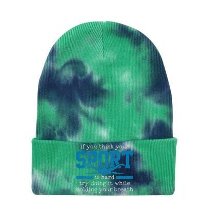 Swimmer Gift Funny Swimming Sports Quote Tie Dye 12in Knit Beanie