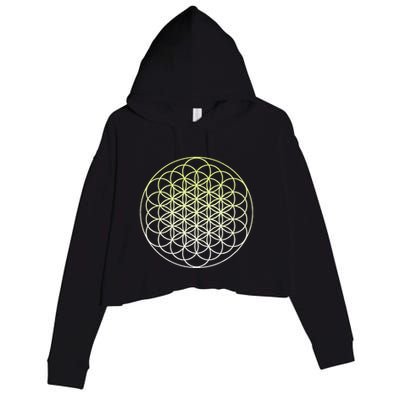 Sacred Geometry Flower Of Life Crop Fleece Hoodie