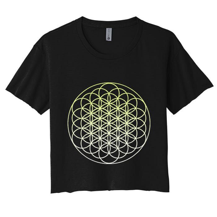 Sacred Geometry Flower Of Life Women's Crop Top Tee
