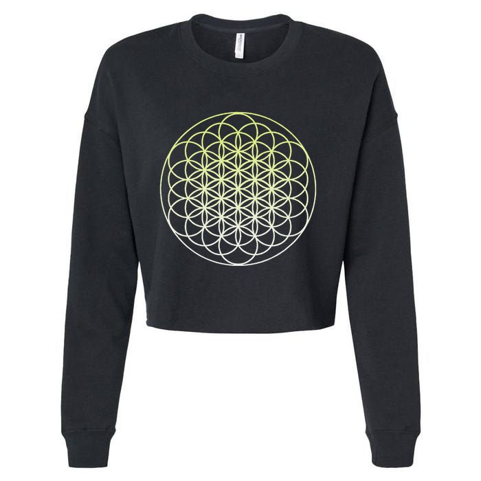 Sacred Geometry Flower Of Life Cropped Pullover Crew