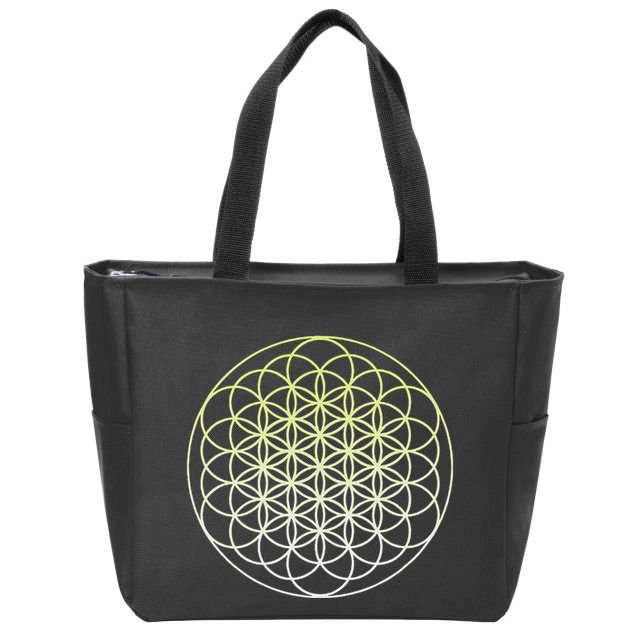 Sacred Geometry Flower Of Life Zip Tote Bag