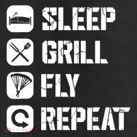 Sleep Grill Fly Repeat 11oz C Handle Ceramic Mug