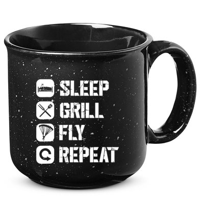 Sleep Grill Fly Repeat 15oz Campfire Ceramic Mug