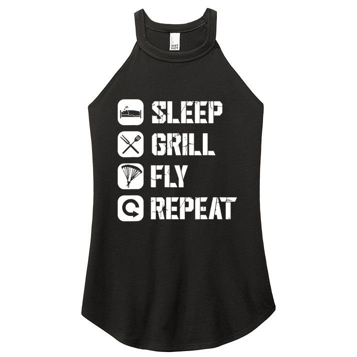 Sleep Grill Fly Repeat Women's Perfect Tri Rocker Tank