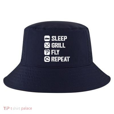 Sleep Grill Fly Repeat Cool Comfort Performance Bucket Hat