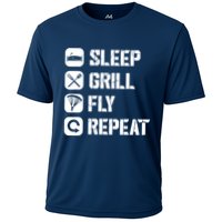 Sleep Grill Fly Repeat Cooling Performance Crew T-Shirt