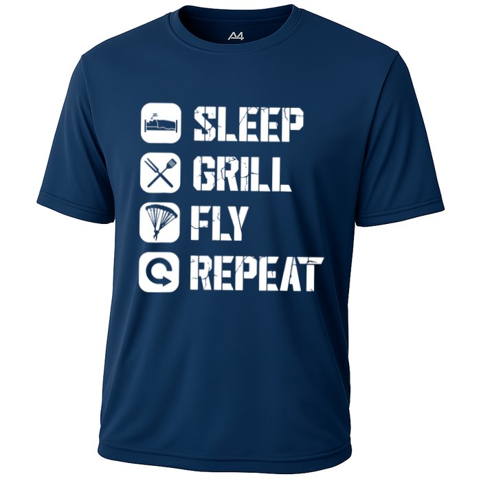 Sleep Grill Fly Repeat Cooling Performance Crew T-Shirt