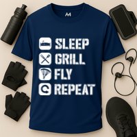 Sleep Grill Fly Repeat Cooling Performance Crew T-Shirt