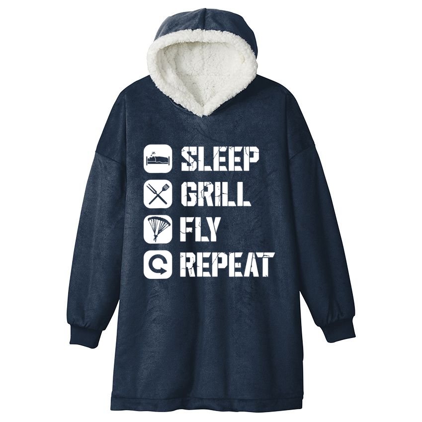 Sleep Grill Fly Repeat Hooded Wearable Blanket