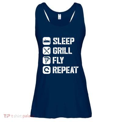 Sleep Grill Fly Repeat Ladies Essential Flowy Tank