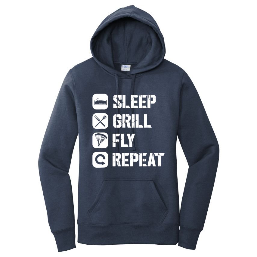 Sleep Grill Fly Repeat Women's Pullover Hoodie