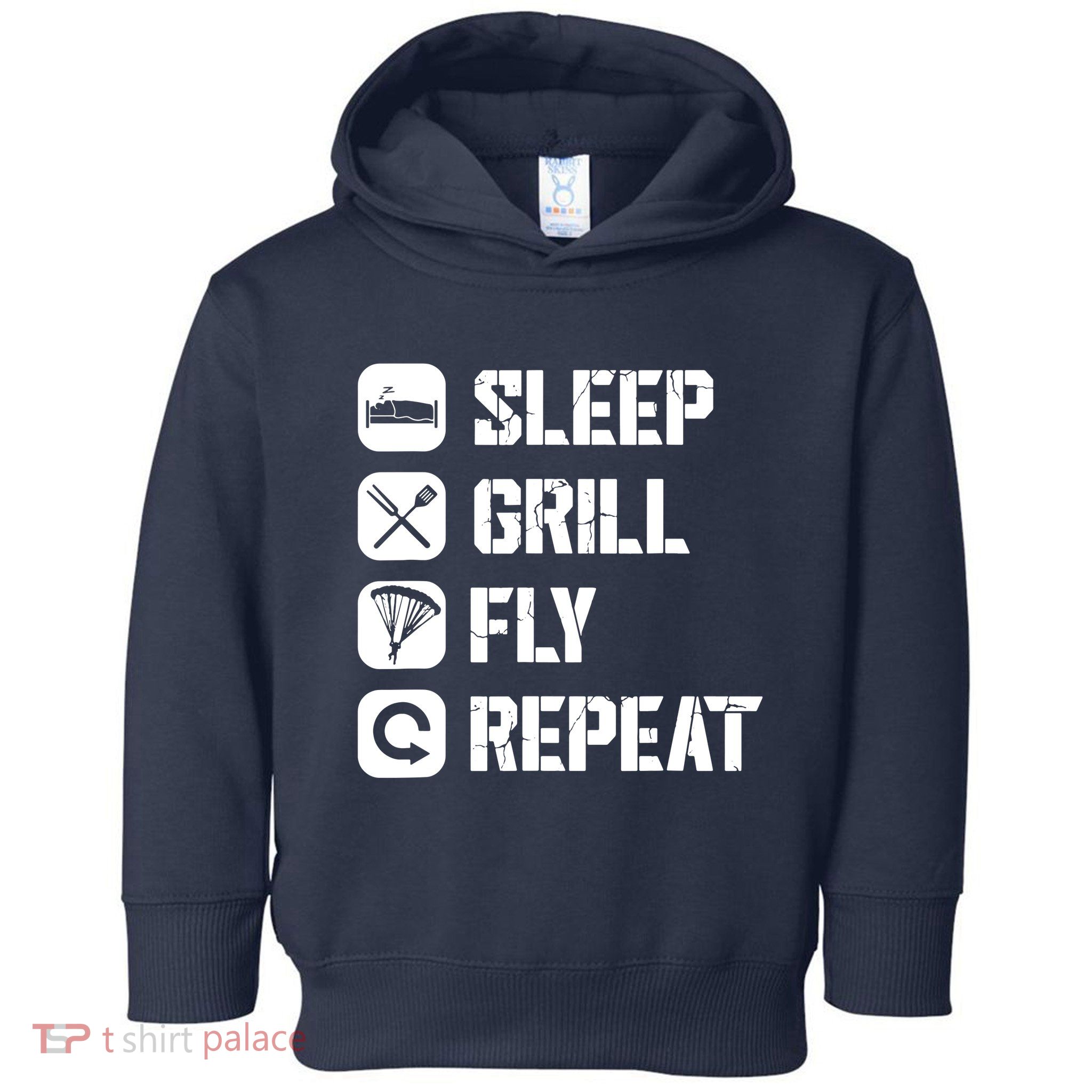 Sleep Grill Fly Repeat Toddler Hoodie