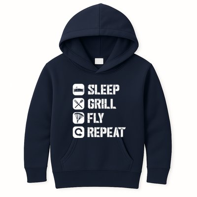 Sleep Grill Fly Repeat Kids Hoodie