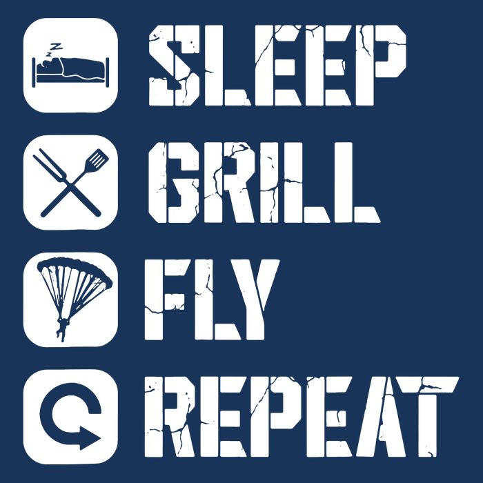 Sleep Grill Fly Repeat Zip Tote Bag