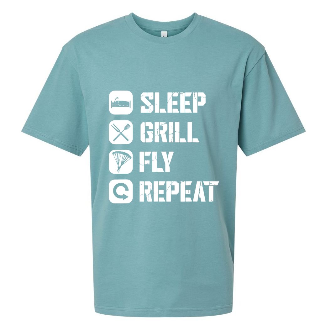 Sleep Grill Fly Repeat Sueded Cloud Jersey T-Shirt