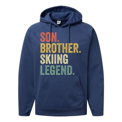 Ski Gift Funny Funny Gift Son Skiing Cute Gift Performance Fleece Hoodie