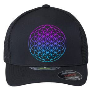 Sacred Geometry Flower Of Life Flexfit Unipanel Trucker Cap