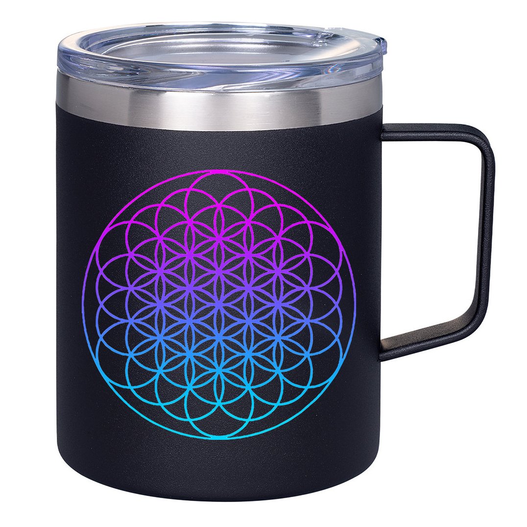 Sacred Geometry Flower Of Life 12oz Stainless Steel Coffee Mug
