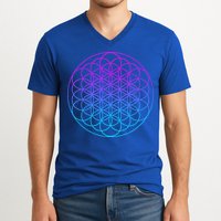 Sacred Geometry Flower Of Life V-Neck T-Shirt