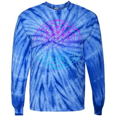 Sacred Geometry Flower Of Life Tie-Dye Long Sleeve Shirt