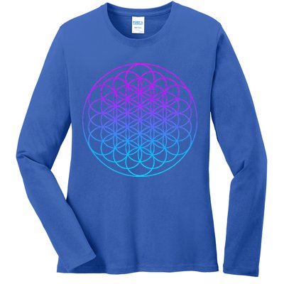 Sacred Geometry Flower Of Life Ladies Long Sleeve Shirt