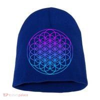 Sacred Geometry Flower Of Life Short Acrylic Beanie