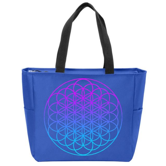 Sacred Geometry Flower Of Life Zip Tote Bag