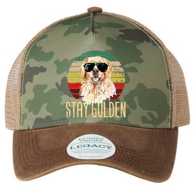 Stay Golden Funny Retro Golden Retriever Dog Breed Lover Legacy Tie Dye Trucker Hat