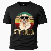 Stay Golden Funny Retro Golden Retriever Dog Breed Lover Cooling Performance Crew T-Shirt