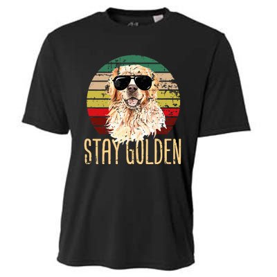 Stay Golden Funny Retro Golden Retriever Dog Breed Lover Cooling Performance Crew T-Shirt