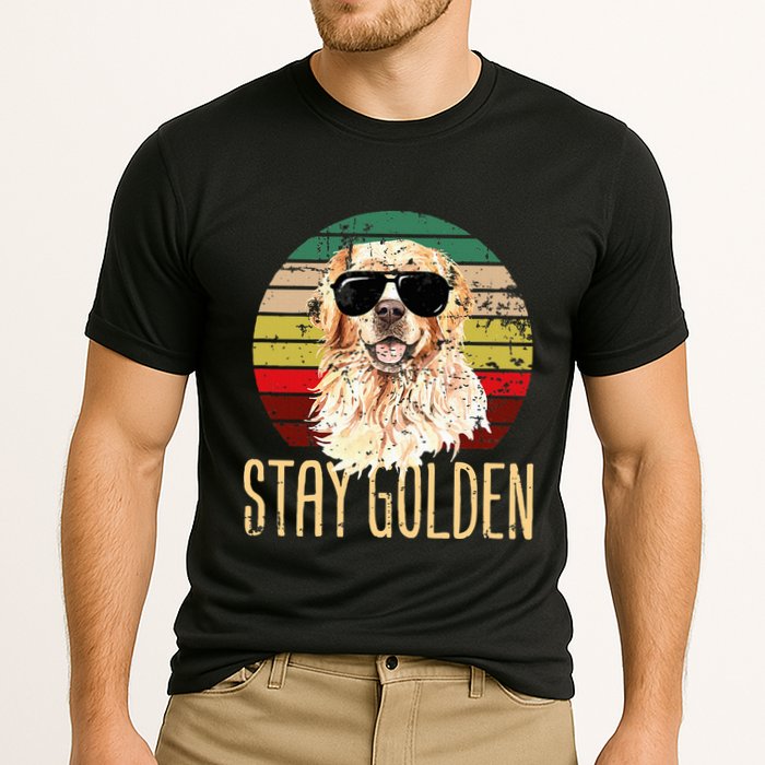 Stay Golden Funny Retro Golden Retriever Dog Breed Lover Cooling Performance Crew T-Shirt