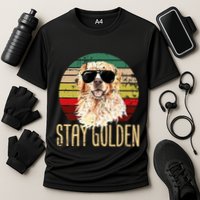 Stay Golden Funny Retro Golden Retriever Dog Breed Lover Cooling Performance Crew T-Shirt