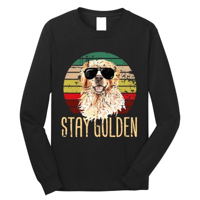 Stay Golden Funny Retro Golden Retriever Dog Breed Lover Long Sleeve Shirt