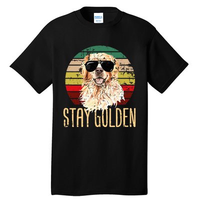 Stay Golden Funny Retro Golden Retriever Dog Breed Lover Tall T-Shirt