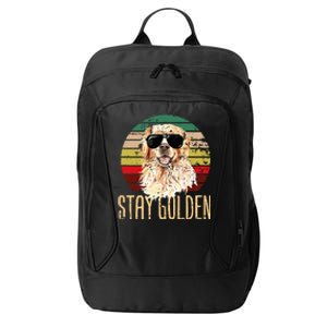 Stay Golden Funny Retro Golden Retriever Dog Breed Lover City Backpack