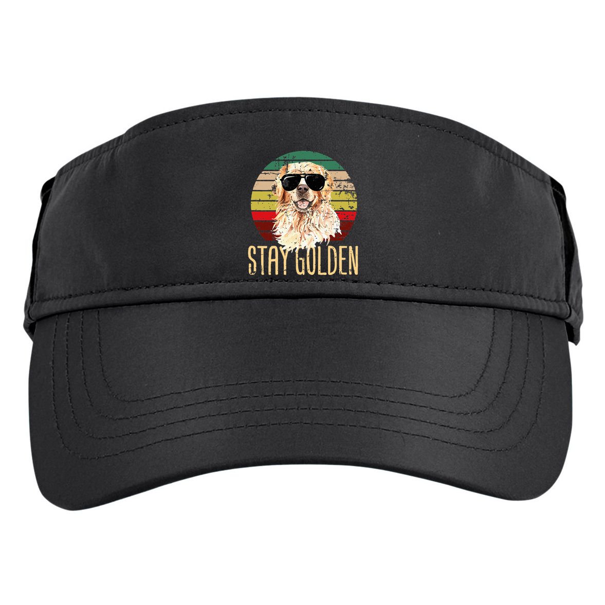 Stay Golden Funny Retro Golden Retriever Dog Breed Lover Adult Drive Performance Visor