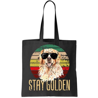 Stay Golden Funny Retro Golden Retriever Dog Breed Lover Tote Bag