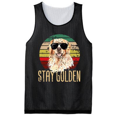 Stay Golden Funny Retro Golden Retriever Dog Breed Lover Mesh Reversible Basketball Jersey Tank