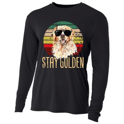 Stay Golden Funny Retro Golden Retriever Dog Breed Lover Cooling Performance Long Sleeve Crew